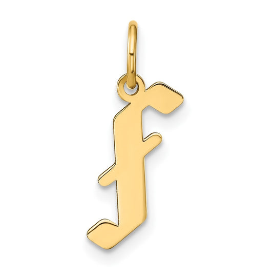 14K Yellow Gold F Letter Initial Pendant