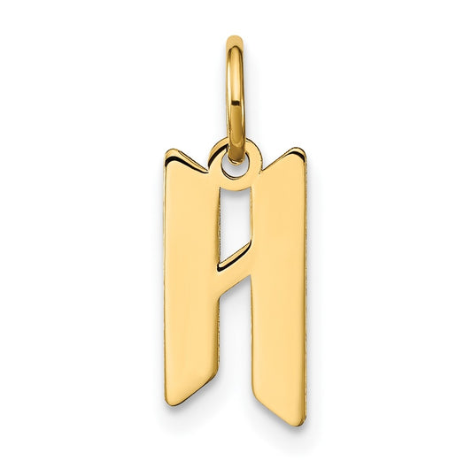 14K Yellow Gold H Letter Initial Pendant