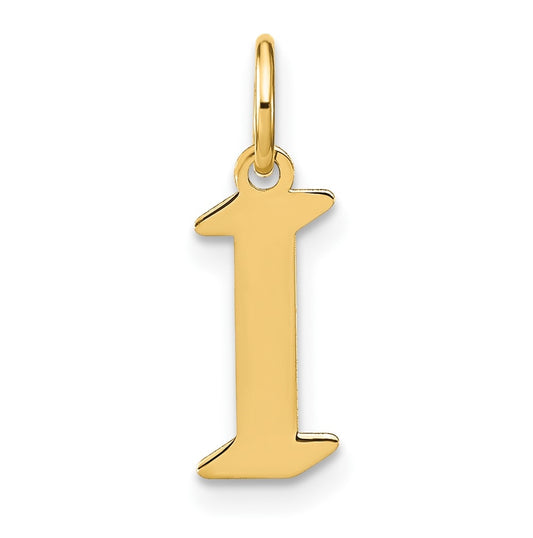 14K Yellow Gold I Letter Initial Pendant