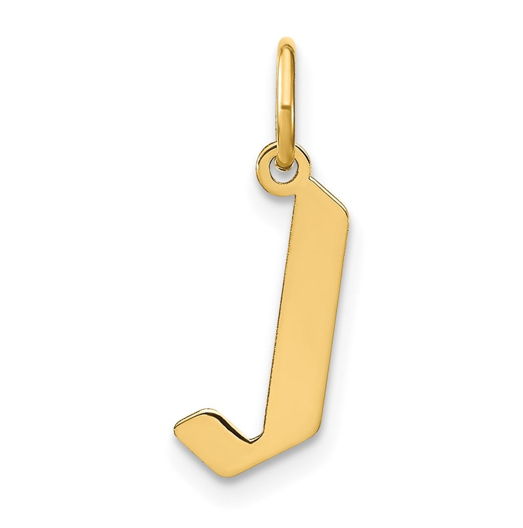 14K Yellow Gold J Letter Initial Pendant