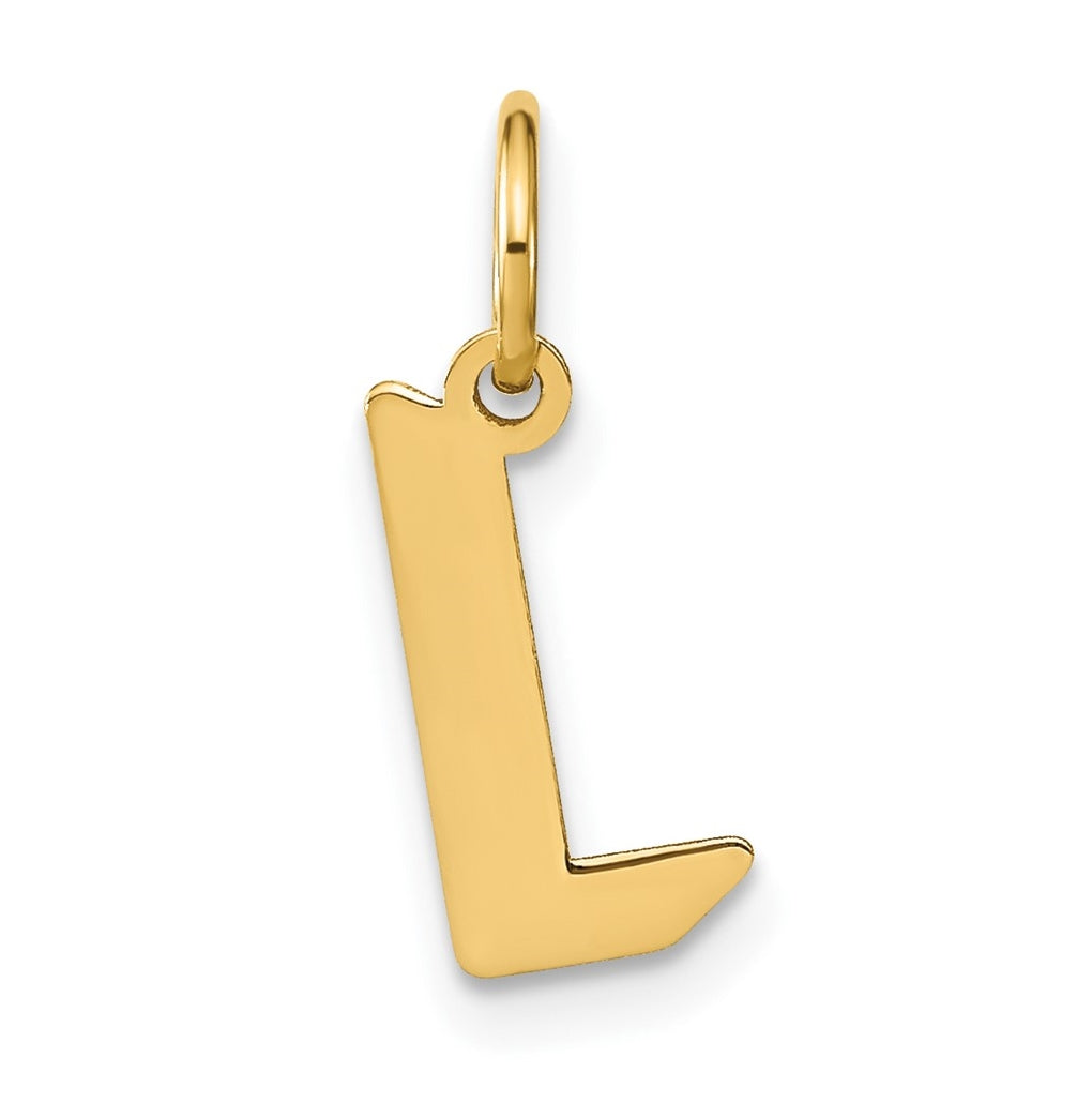14K Yellow Gold L Letter Initial Pendant