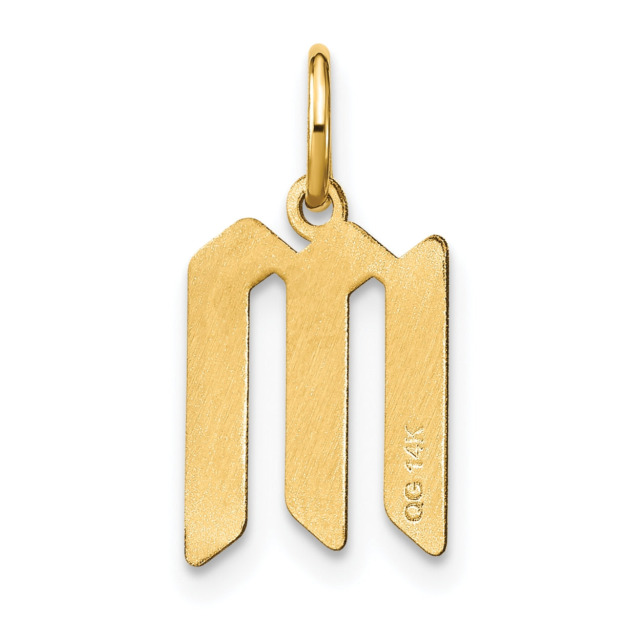 14K Yellow Gold M Letter Initial Pendant