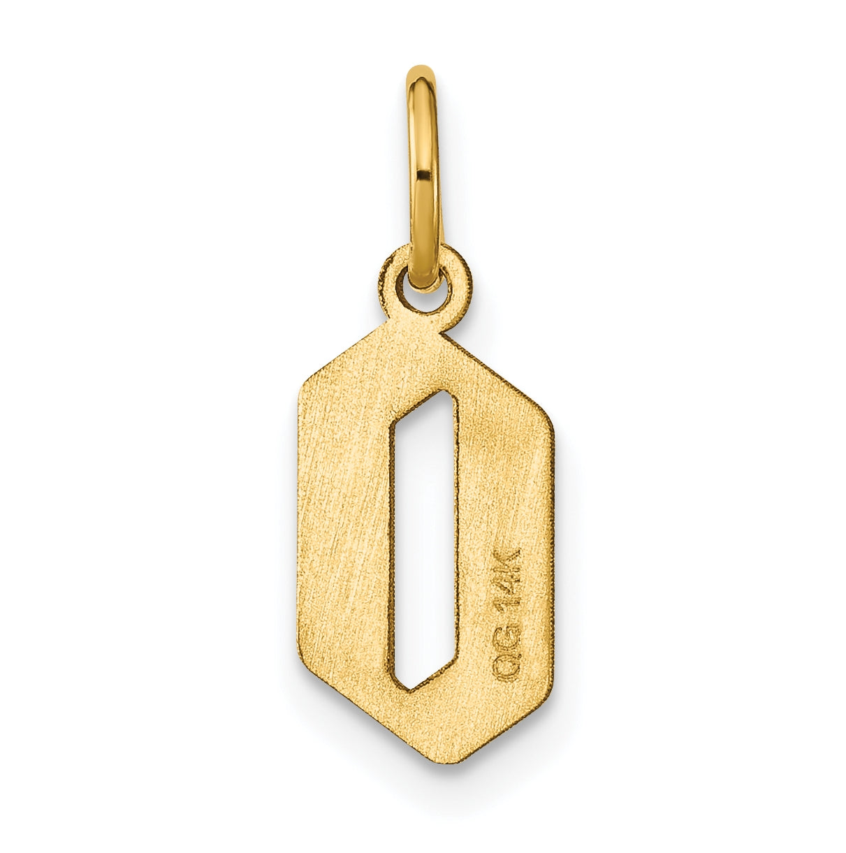 14K Yellow Gold O Letter Initial Pendant