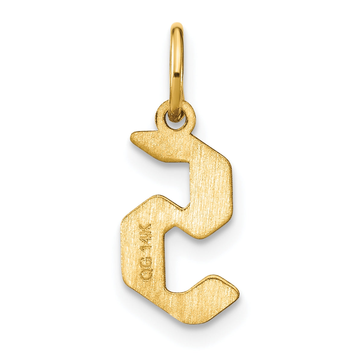 14K Yellow Gold S Letter Initial Pendant