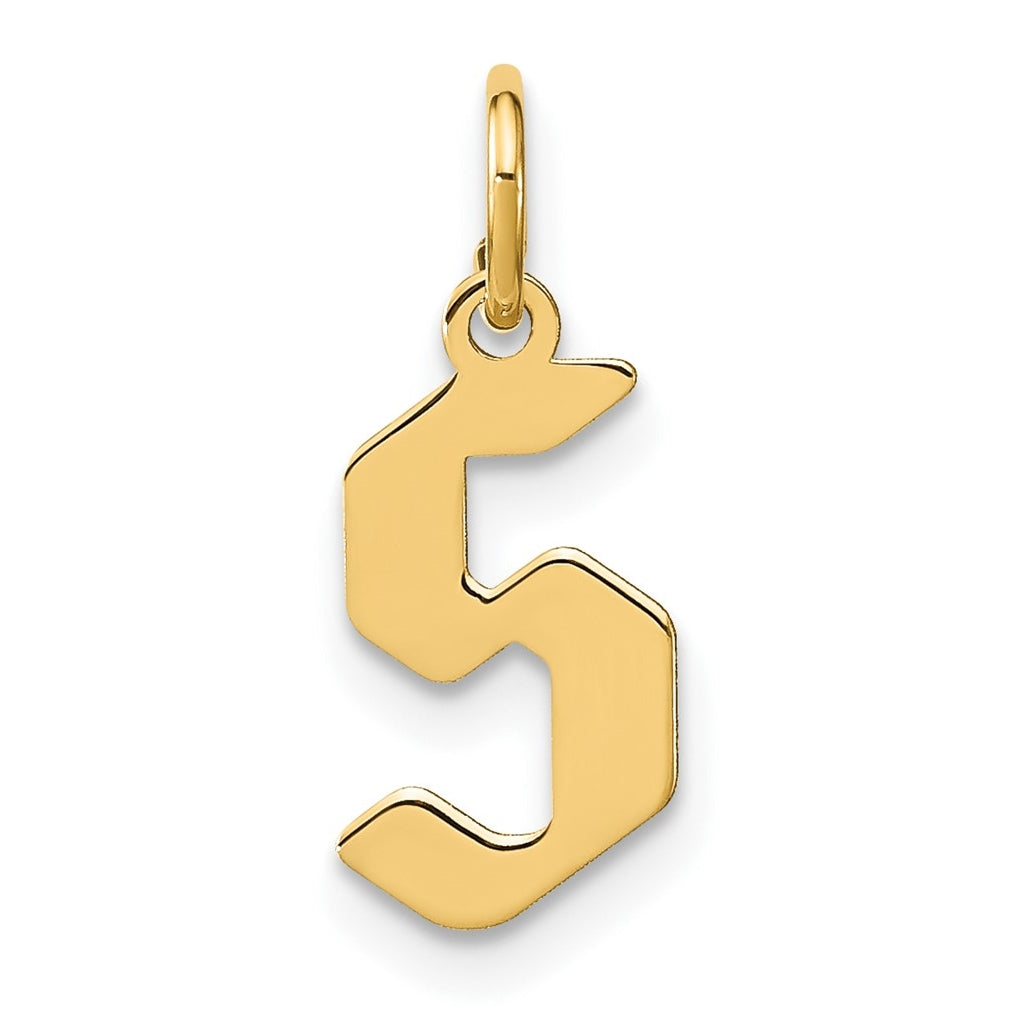 14K Yellow Gold S Letter Initial Pendant