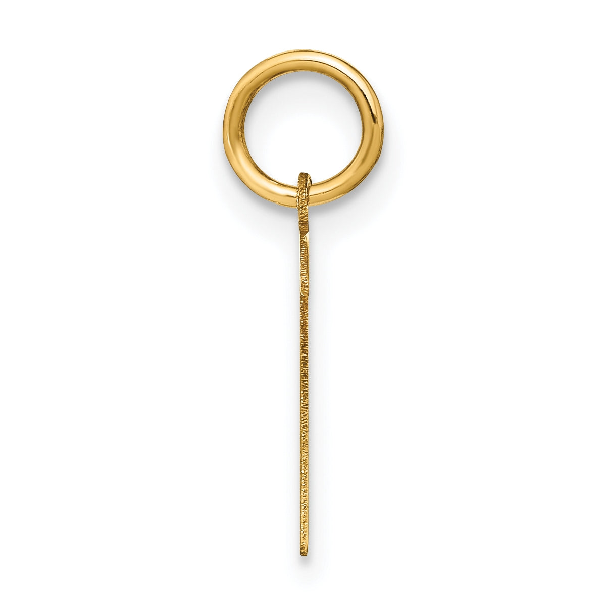 14K Yellow Gold T Letter Initial Pendant