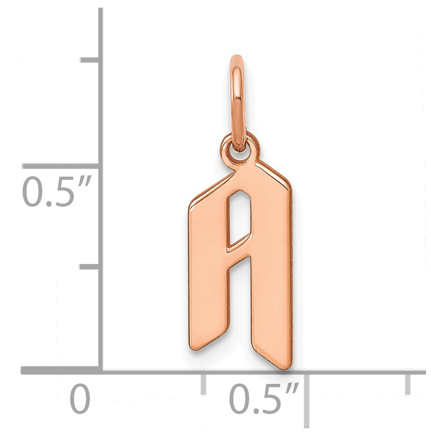 Sterling Silver Rose Gold-plated Letter A Initial Pendant