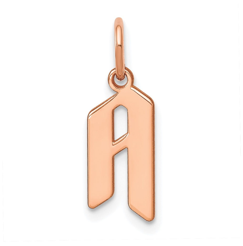 Sterling Silver Rose Gold-plated Letter A Initial Pendant