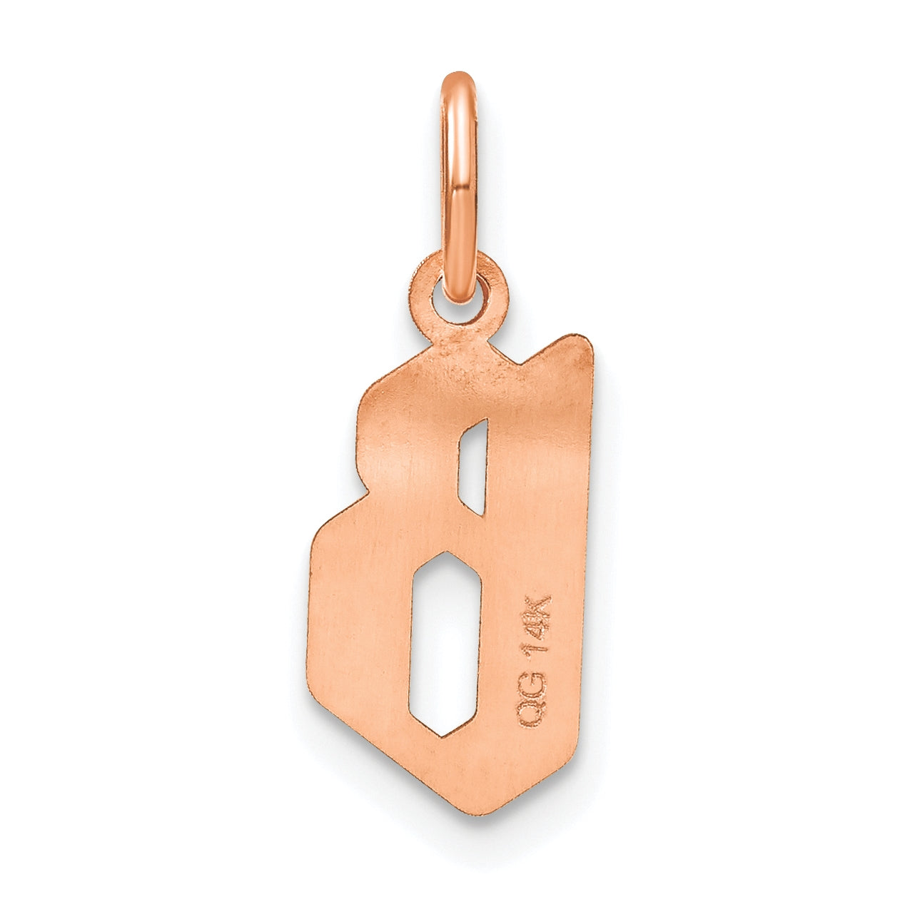 Sterling Silver Rose Gold-plated Letter B Initial Pendant