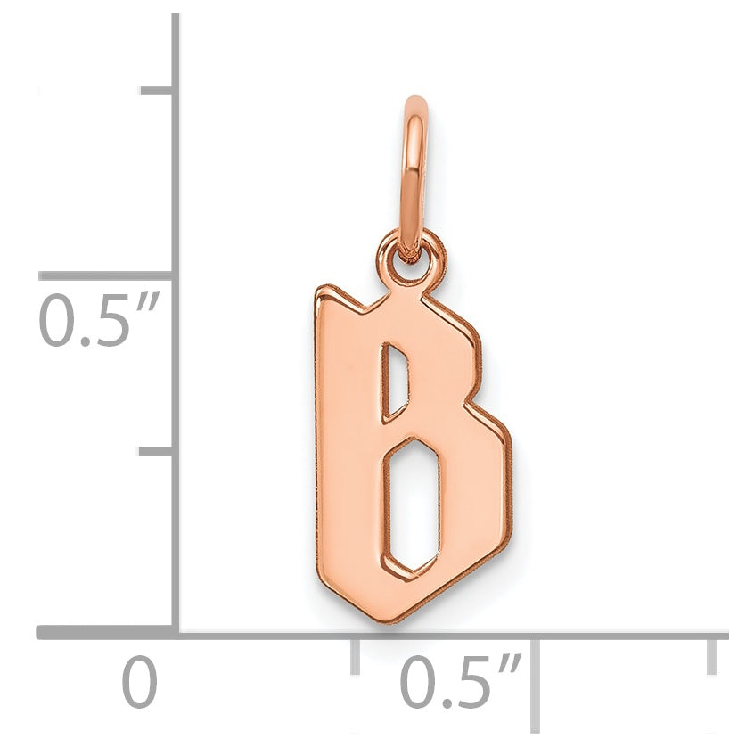 Sterling Silver Rose Gold-plated Letter B Initial Pendant