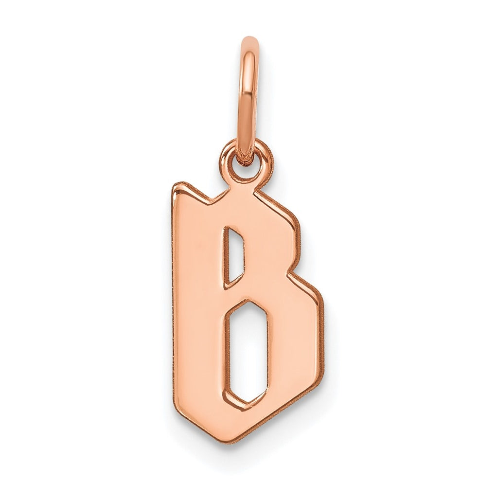 Sterling Silver Rose Gold-plated Letter B Initial Pendant