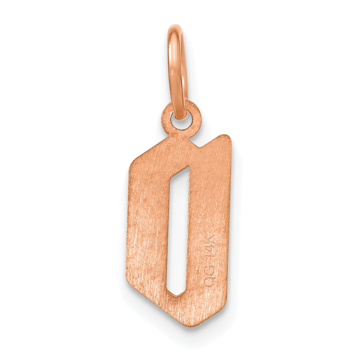 Sterling Silver Rose Gold-plated Letter D Initial Pendant