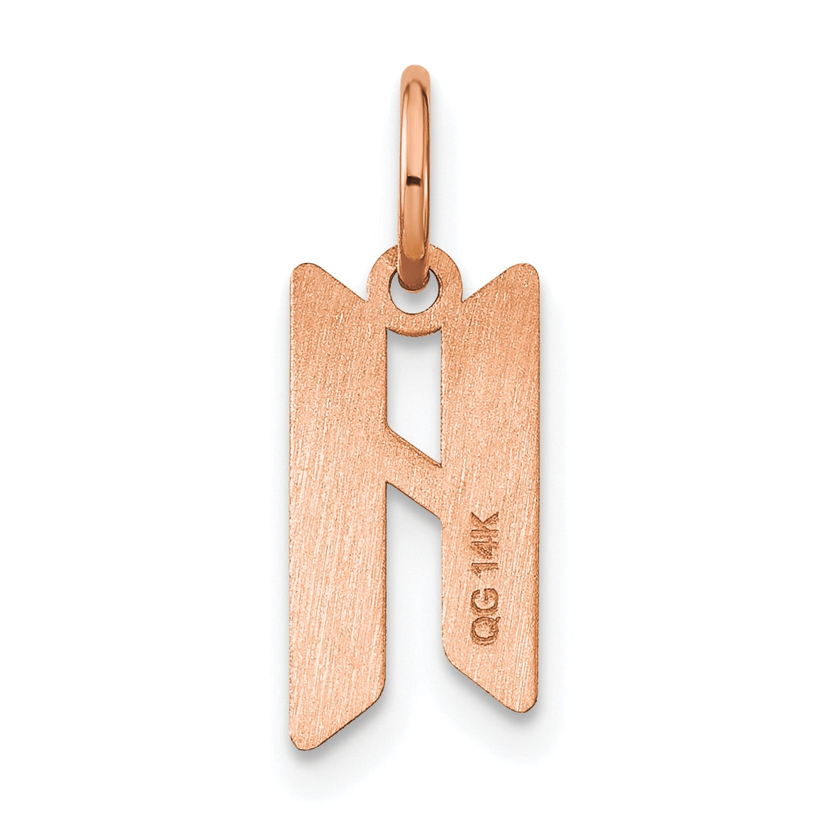 Sterling Silver Rose Gold-plated Letter H Initial Pendant