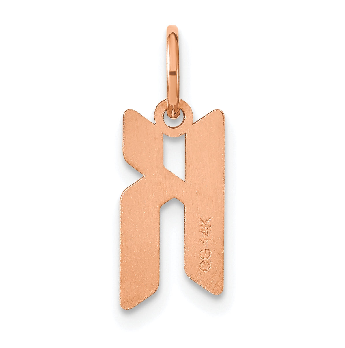 Sterling Silver Rose Gold-plated Letter K Initial Pendant