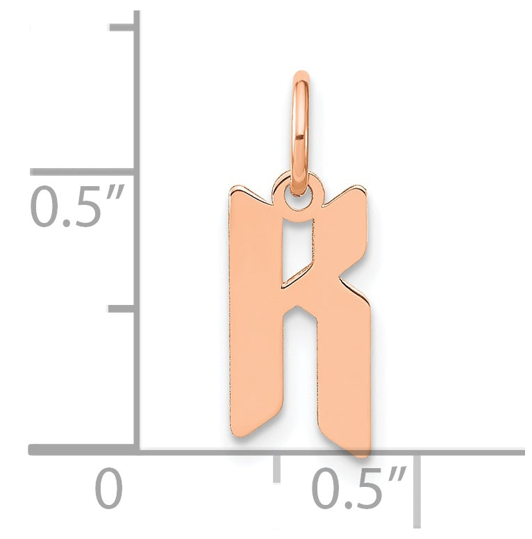 Sterling Silver Rose Gold-plated Letter K Initial Pendant
