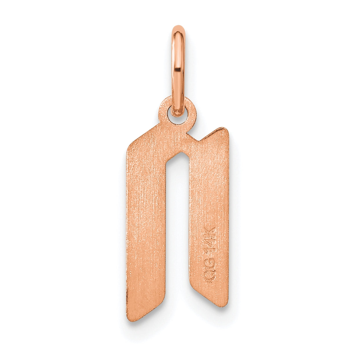 Sterling Silver Rose Gold-plated Letter N Initial Pendant