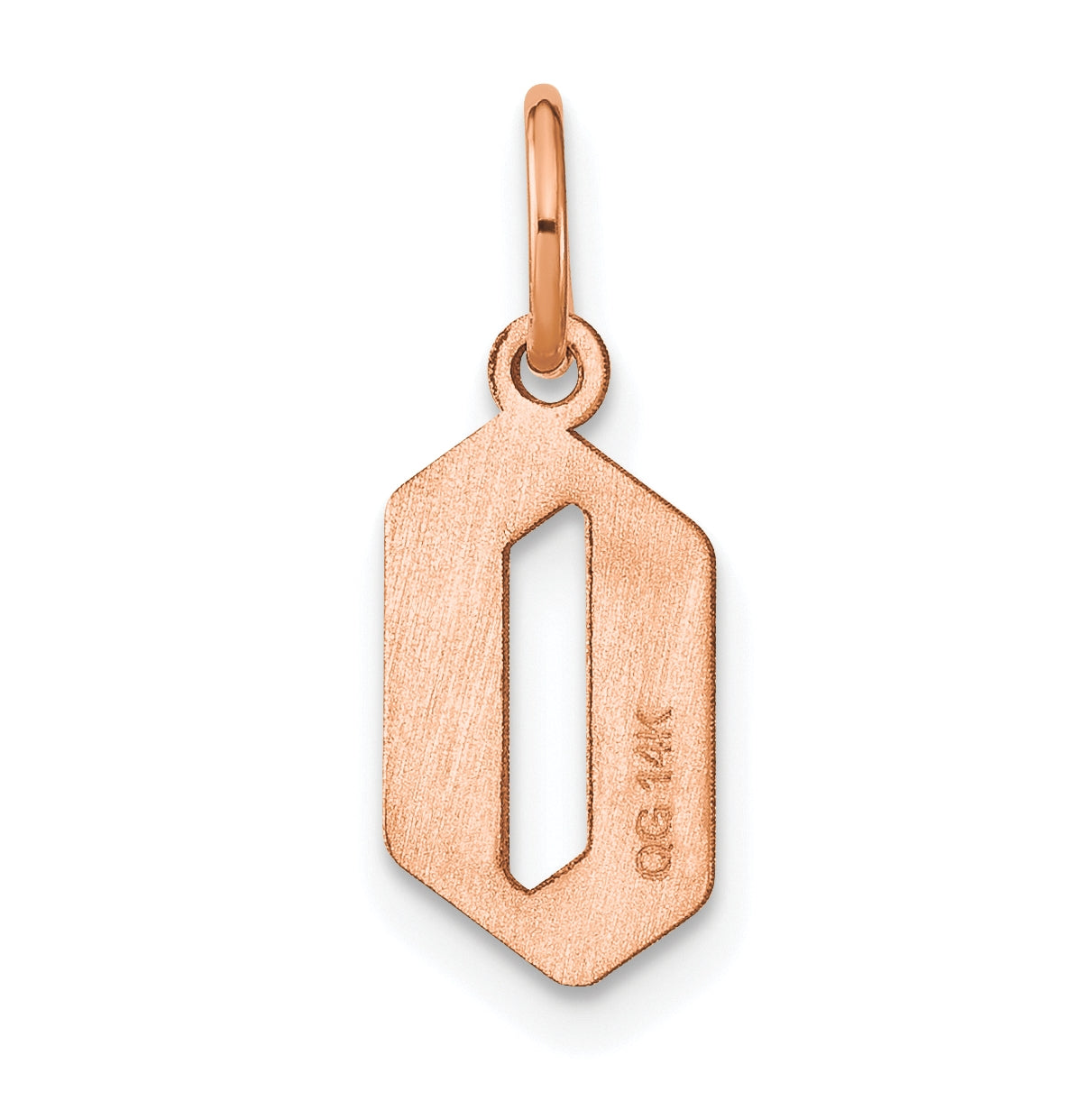 Sterling Silver Rose Gold-plated Letter O Initial Pendant