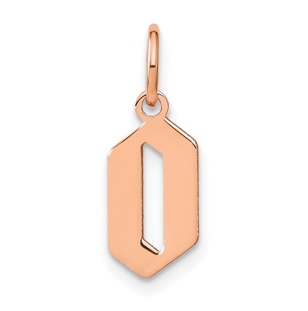Sterling Silver Rose Gold-plated Letter O Initial Pendant
