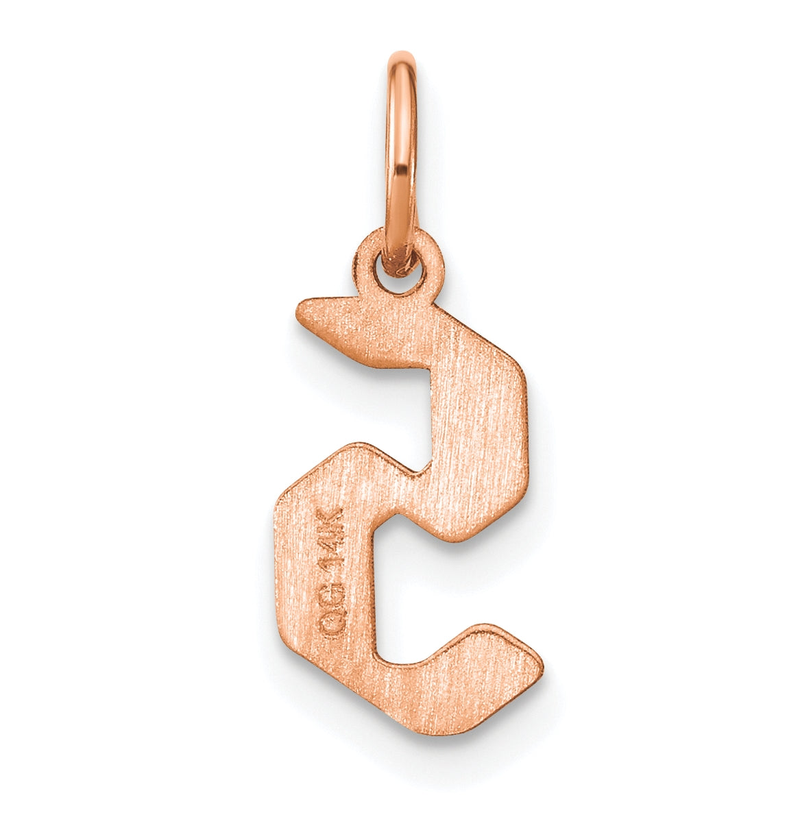 Sterling Silver Rose Gold-plated Letter S Initial Pendant