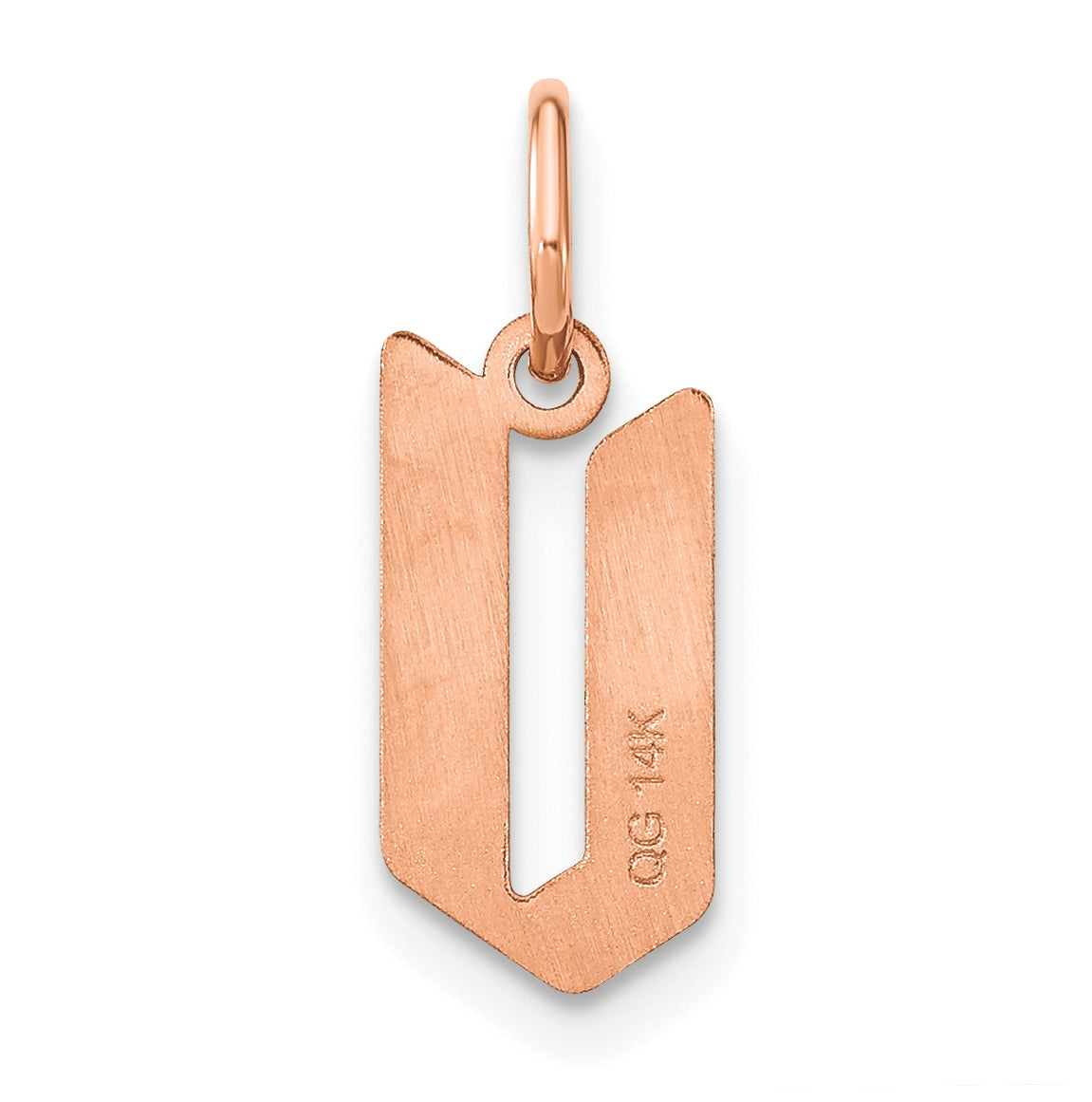 Sterling Silver Rose Gold-plated Letter V Initial Pendant