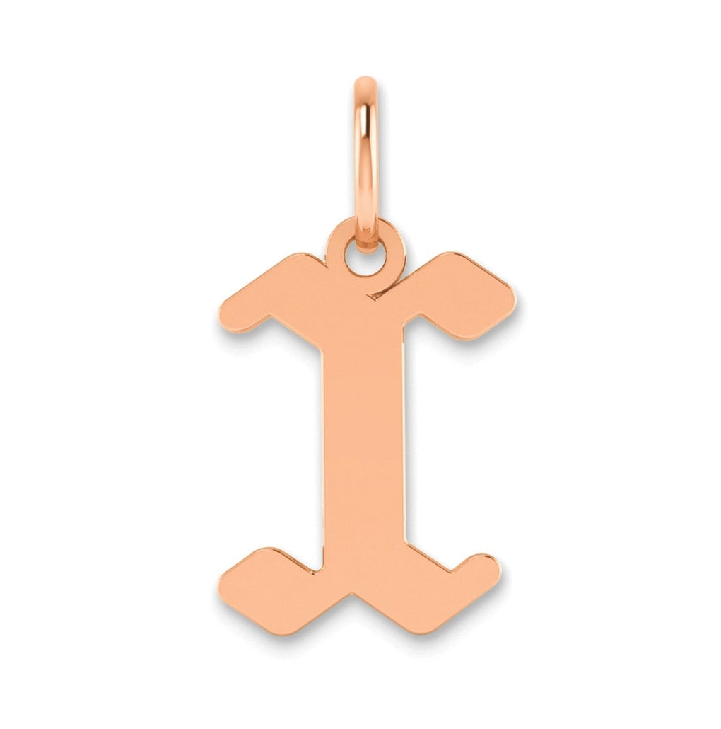 Sterling Silver Rose Gold-plated Letter X Initial Pendant