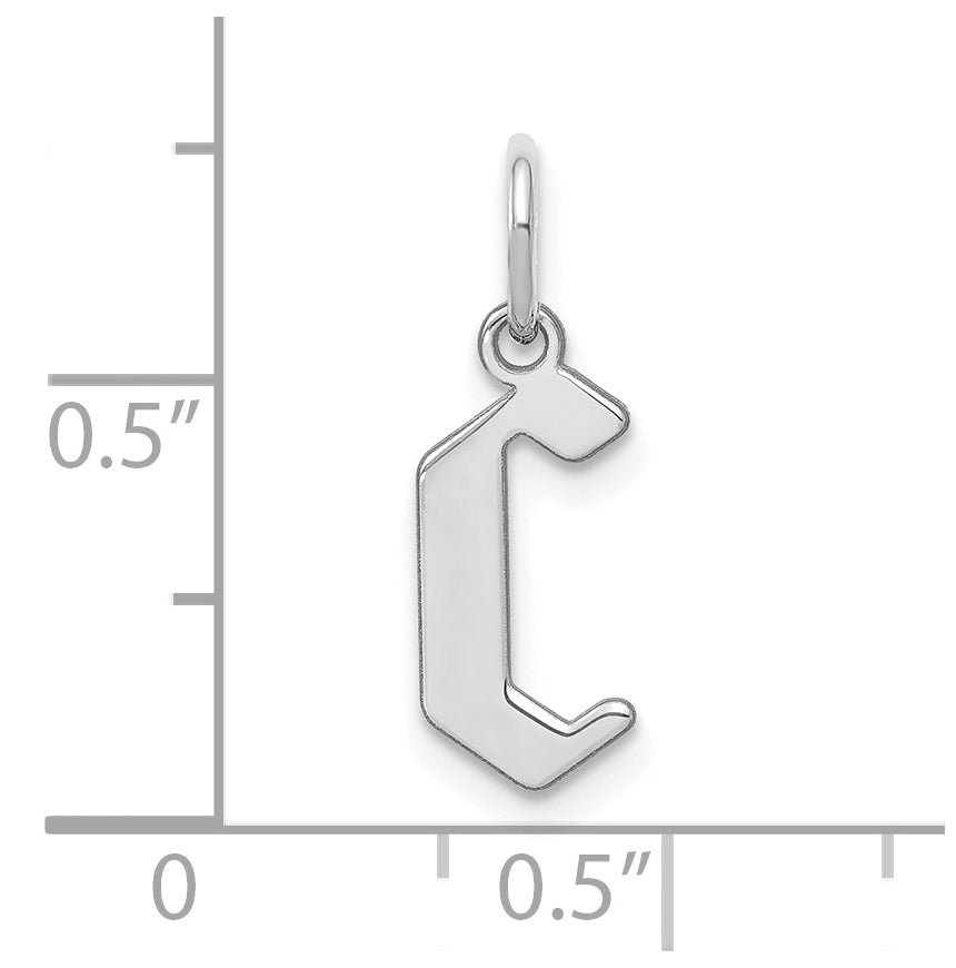 Sterling Silver Rhodium-plated Letter C Initial Pendant