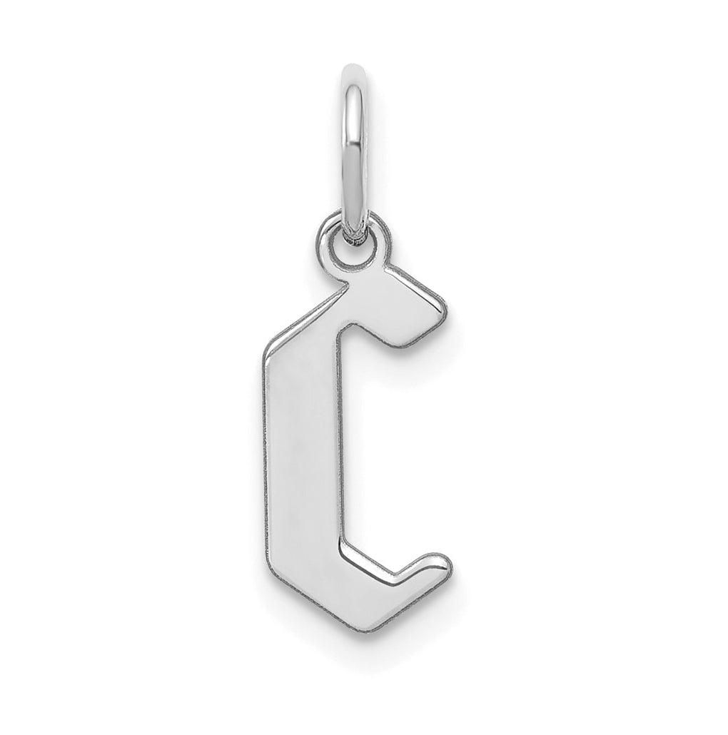 Sterling Silver Rhodium-plated Letter C Initial Pendant