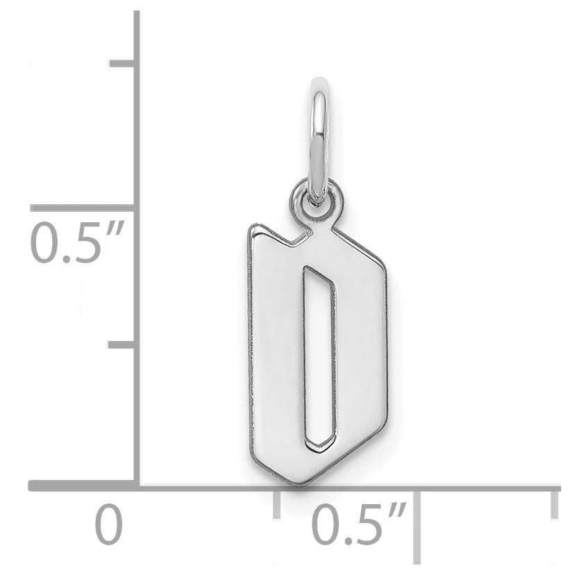 Sterling Silver Rhodium-plated Letter D Initial Pendant