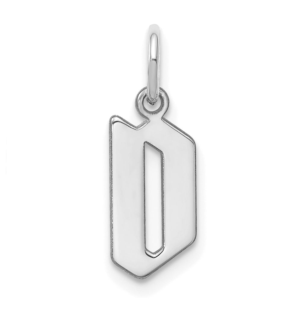 Sterling Silver Rhodium-plated Letter D Initial Pendant