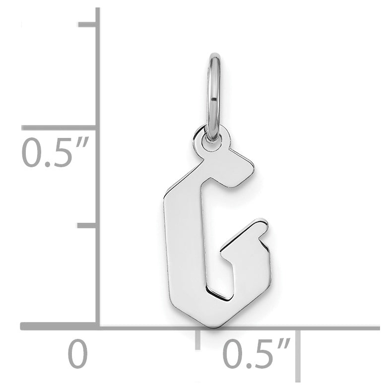 Sterling Silver Rhodium-plated Letter G Initial Pendant