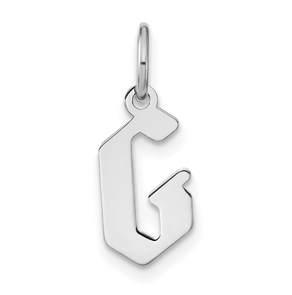 Sterling Silver Rhodium-plated Letter G Initial Pendant