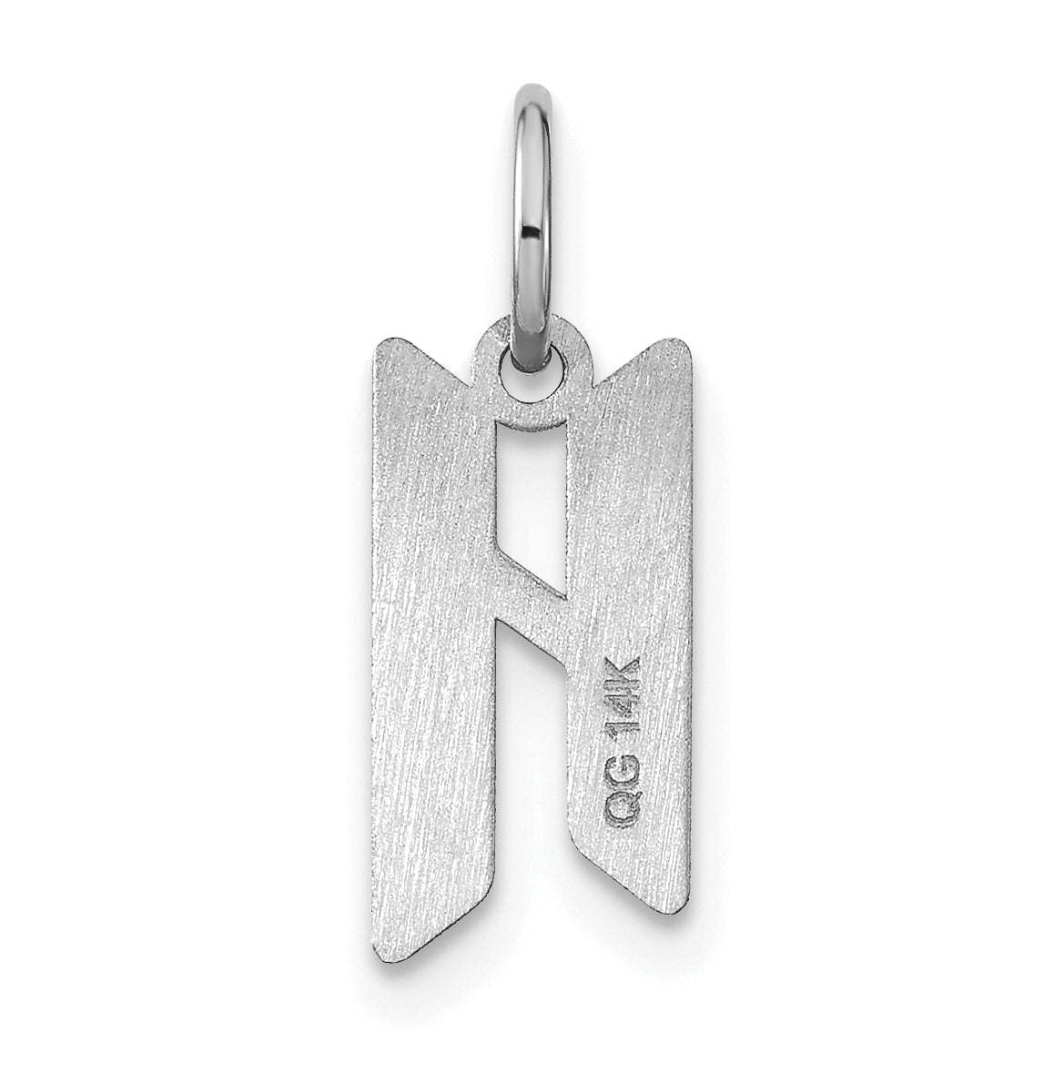 Sterling Silver Rhodium-plated Letter H Initial Pendant