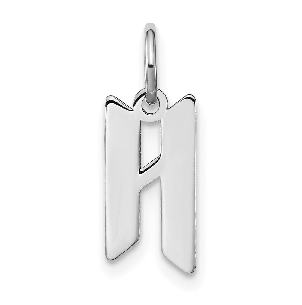 Sterling Silver Rhodium-plated Letter H Initial Pendant