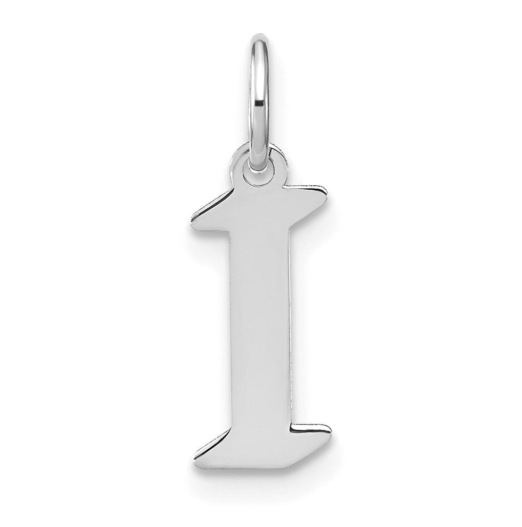 Sterling Silver Rhodium-plated Letter I Initial Pendant