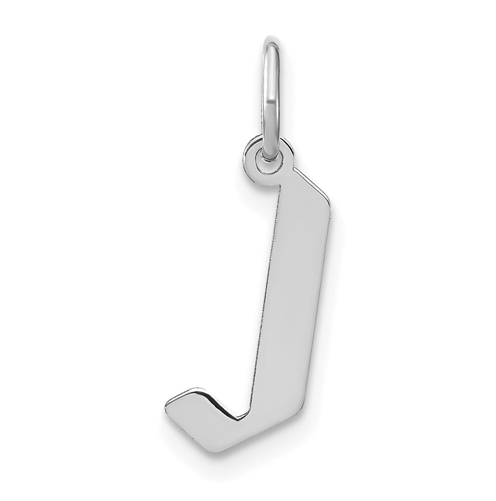 Sterling Silver Rhodium-plated Letter J Initial Pendant
