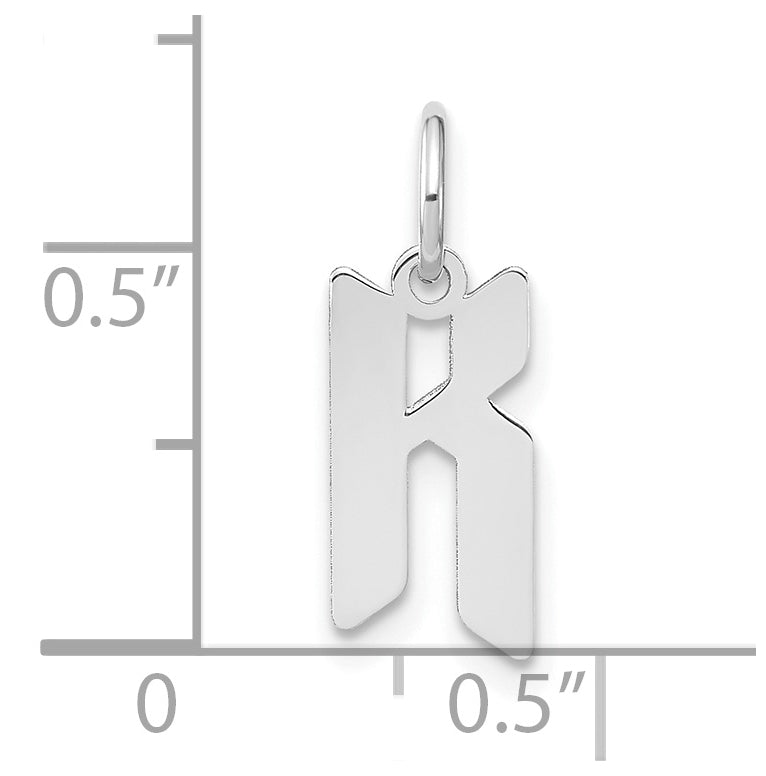 Sterling Silver Rhodium-plated Letter K Initial Pendant