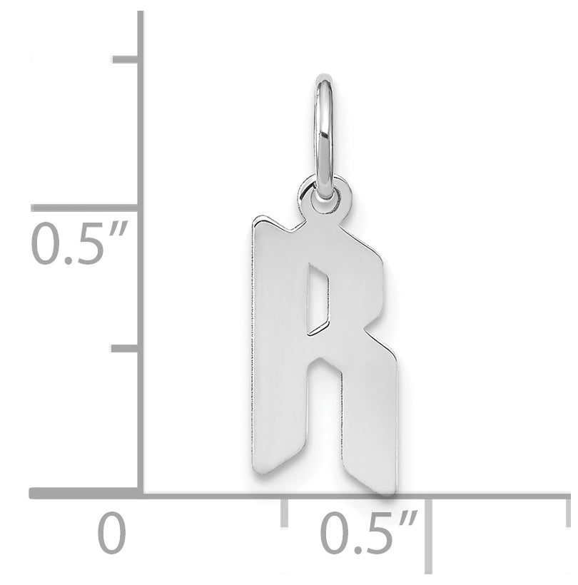 Sterling Silver Rhodium-plated Letter R Initial Pendant