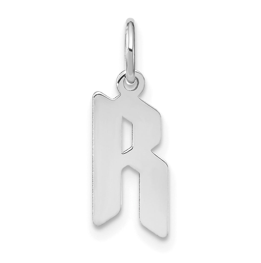 Sterling Silver Rhodium-plated Letter R Initial Pendant