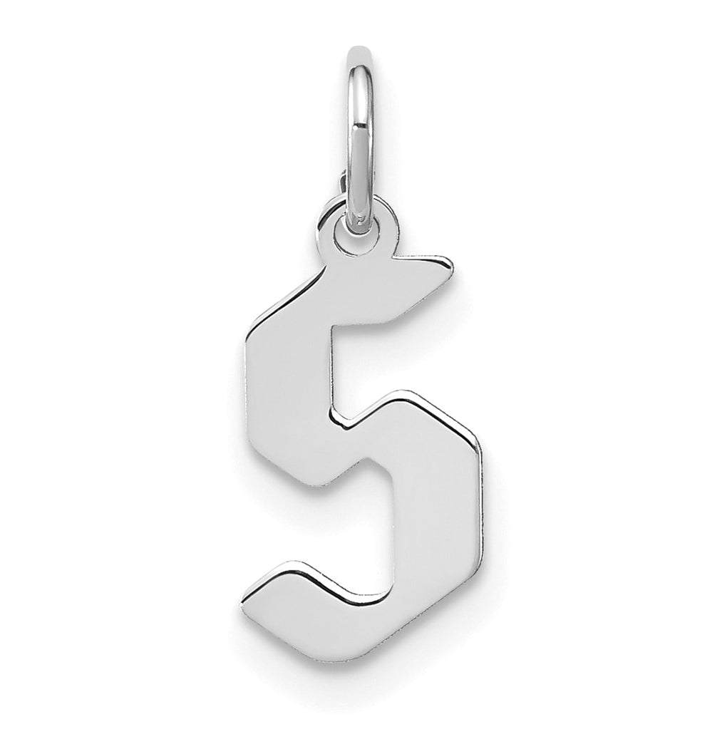 Sterling Silver Rhodium-plated Letter S Initial Pendant
