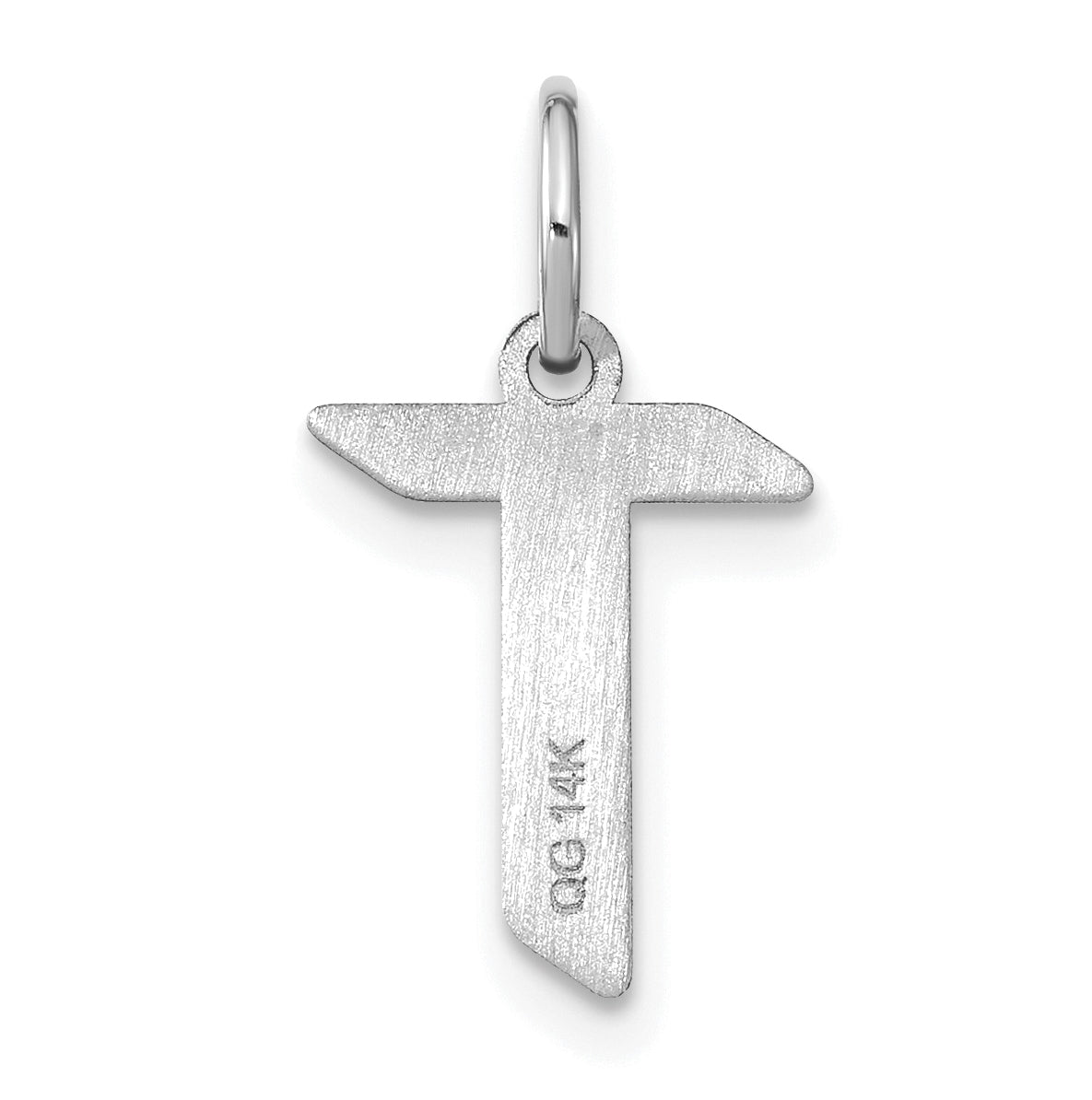Sterling Silver Rhodium-plated Letter T Initial Pendant