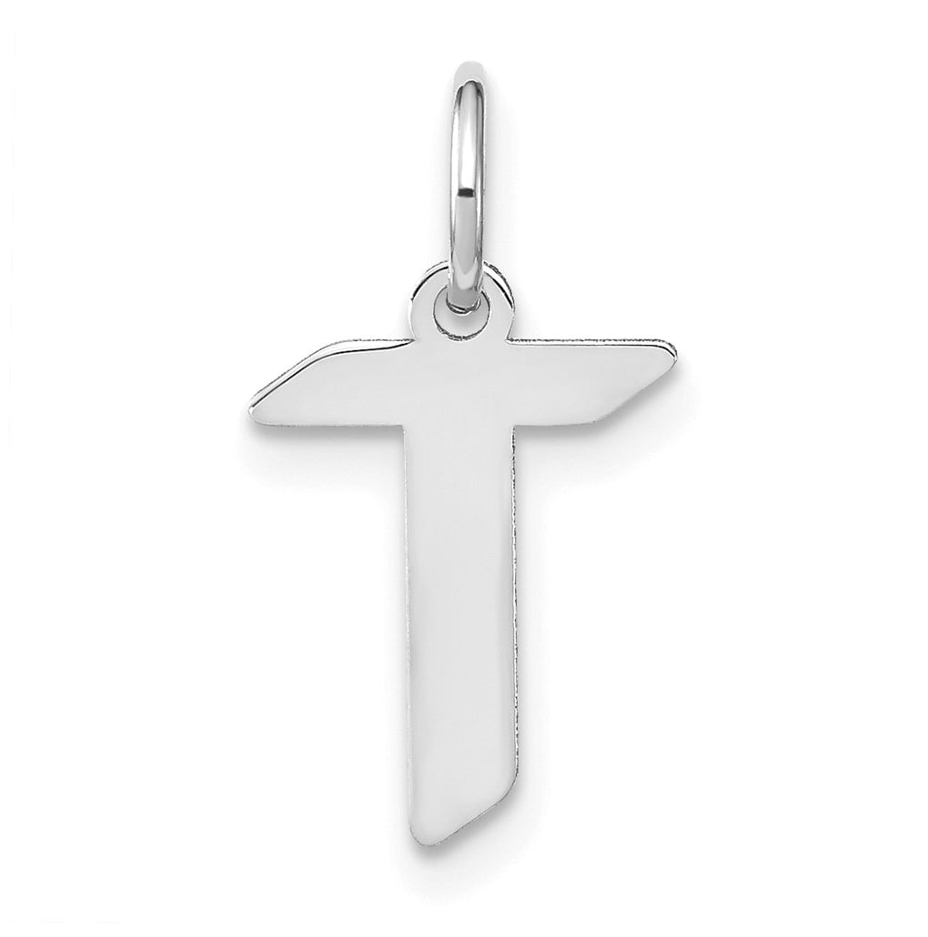 Sterling Silver Rhodium-plated Letter T Initial Pendant