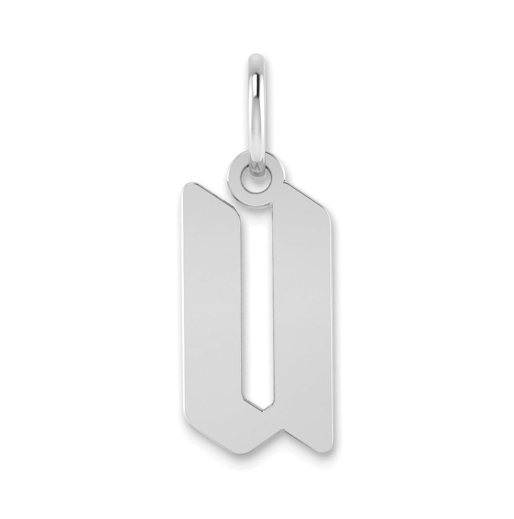 Sterling Silver Rhodium-plated Letter U Initial Pendant