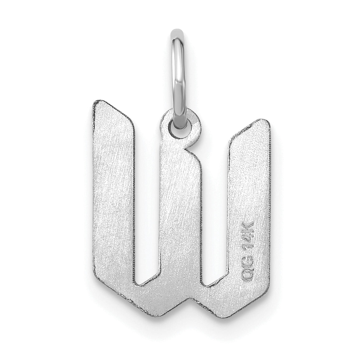 Sterling Silver Rhodium-plated Letter W Initial Pendant