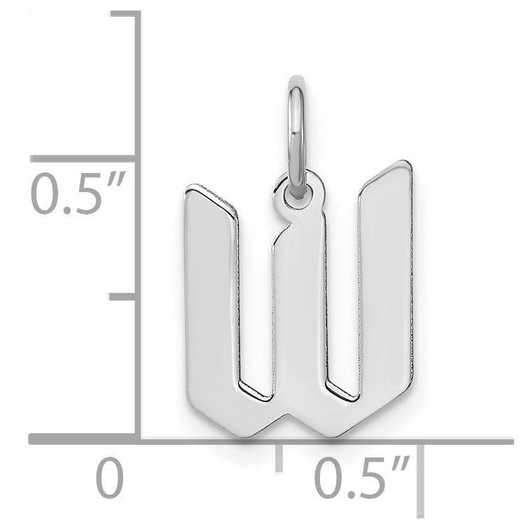Sterling Silver Rhodium-plated Letter W Initial Pendant