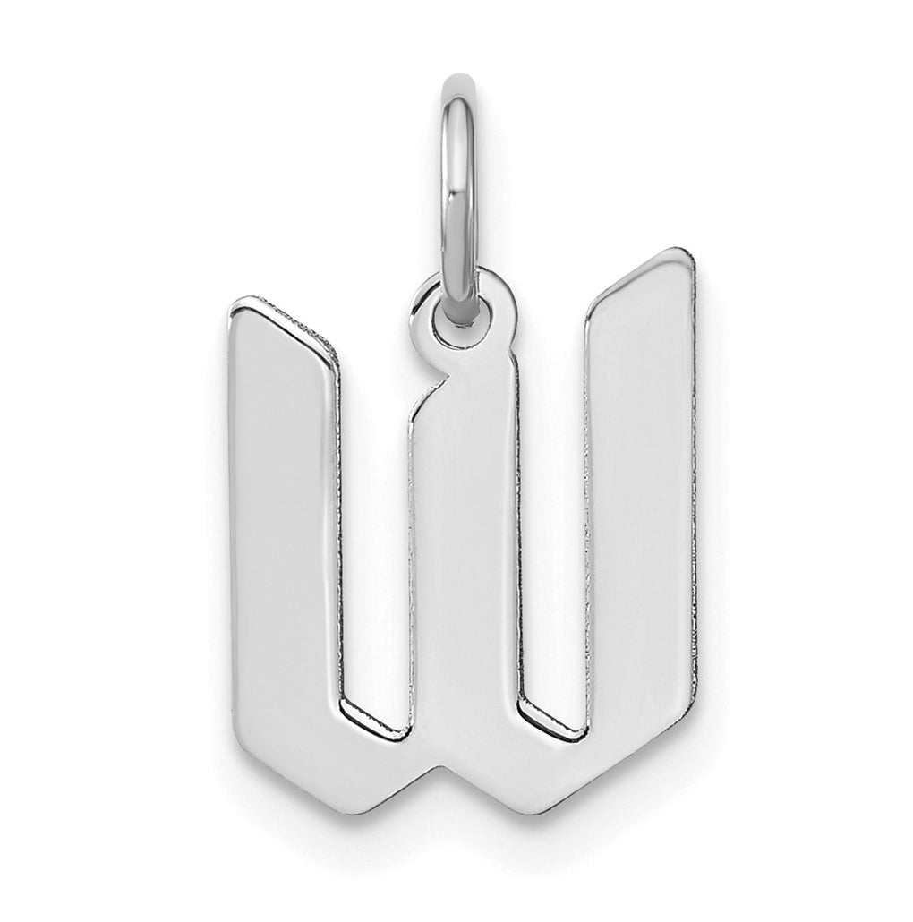 Sterling Silver Rhodium-plated Letter W Initial Pendant