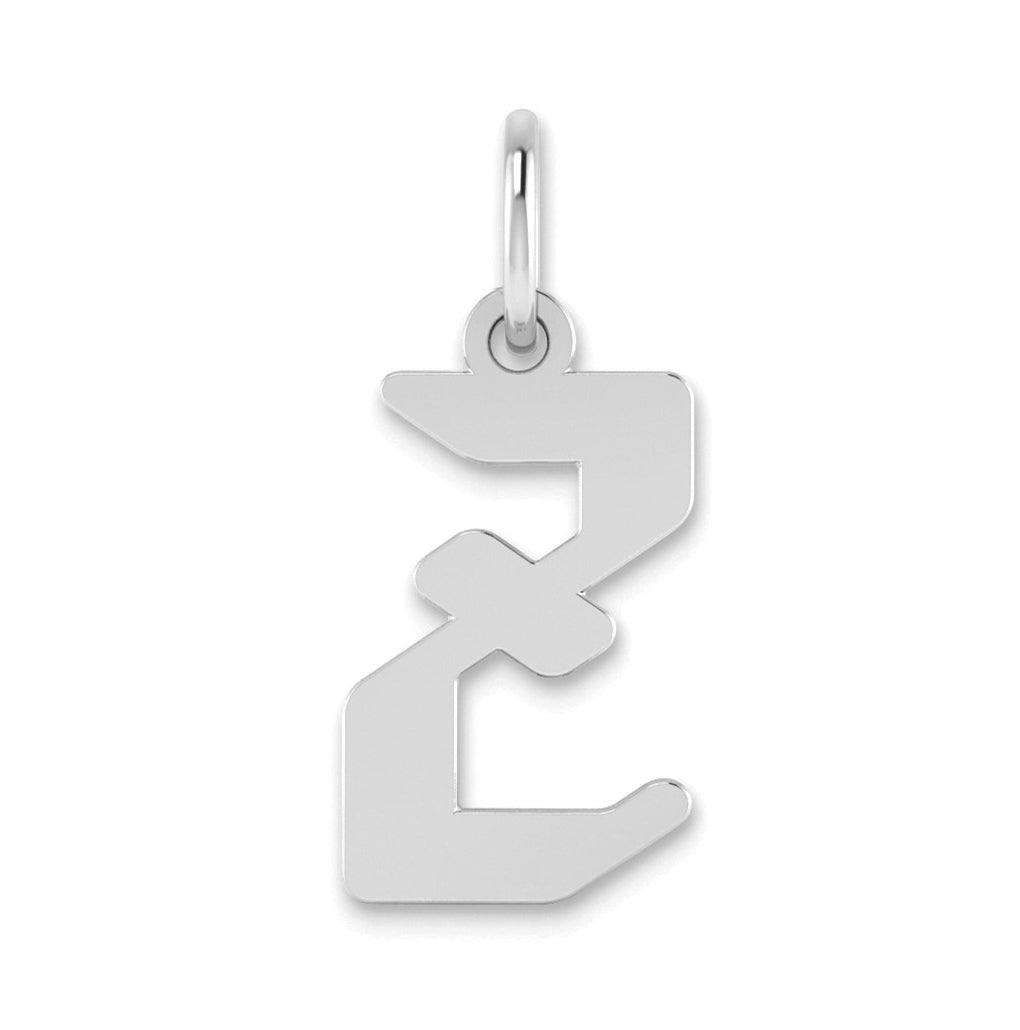 Sterling Silver Rhodium-plated Letter Z Initial Pendant