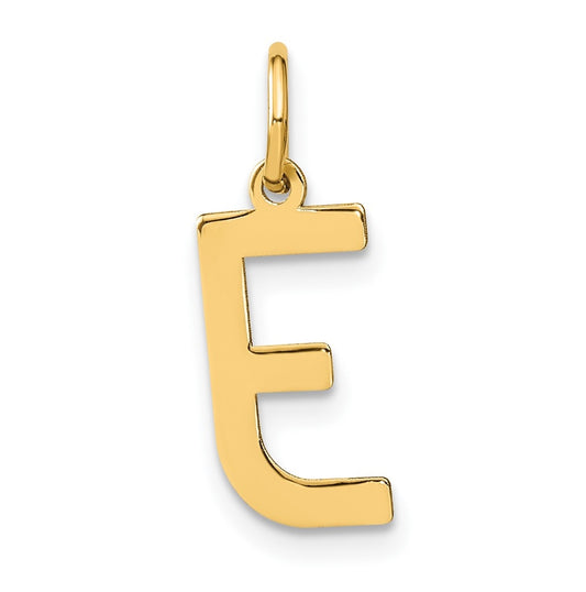 14K Yellow Gold Letter E Initial Pendants