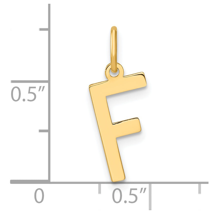 14K Yellow Gold Letter F Initial Pendants