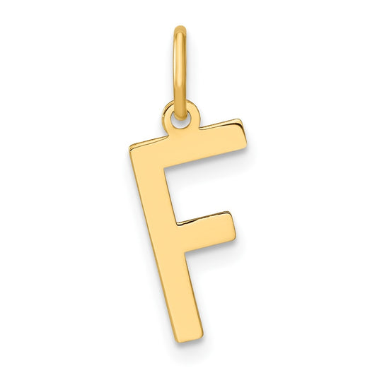 14K Yellow Gold Letter F Initial Pendants