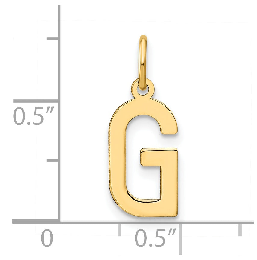14K Yellow Gold Letter G Initial Pendants